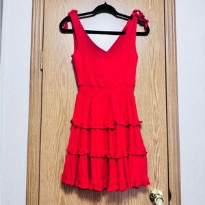 JCPenney Vibrant Red Ruffle Mini Dress